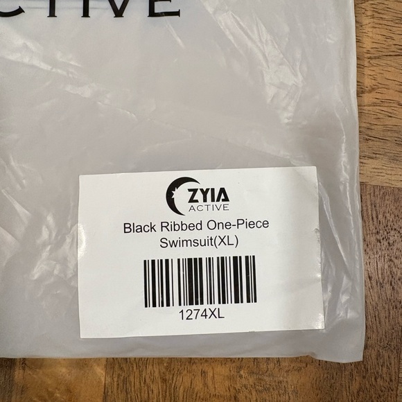 ZYIA Black Ribbed One-Piece Swimsuit - Picture 5 of 5